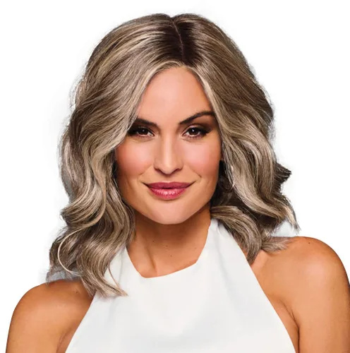 Miniatura 17 de Raquel Welch Bella Vida - Peluca ondulada en capas, 100% atada a mano, longitud de hombro por Hairuwear, gorra pequeña promedio, RL10/12 castaño