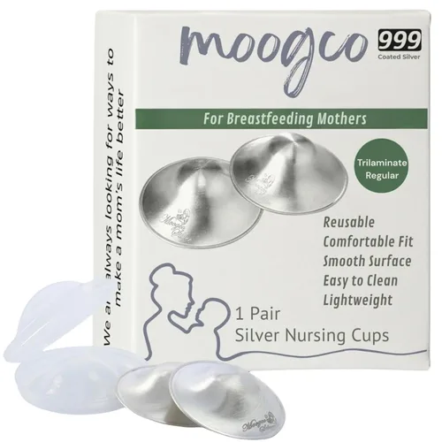 Miniatura 13 de Moogco The Original Silver Nursing Cups - Protectores de pezones para lactancia recién nacido, esenciales para la lactancia materna, imprescindibles