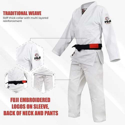 Miniatura 5 de FUJI Kids All-Around Brazilian Style Jiu Jitsu Uniform with C0-Sized White Belt
