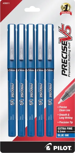 Miniatura 14 de PILOT Precise V5 Stick - Bolígrafos de tinta líquida con punta extrafina (0.5 mm.), tinta negra, paquete de 5 (26010)