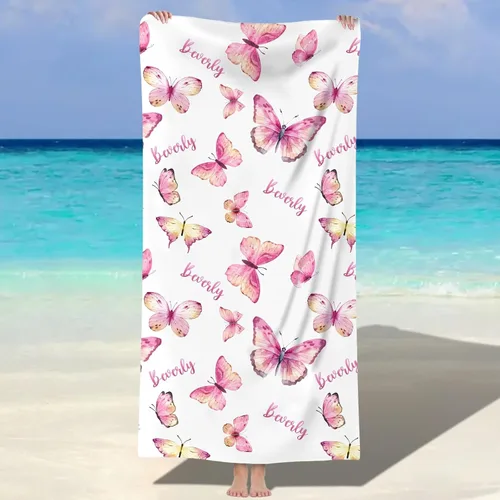 Miniatura 7 de NIBESSER Toalla de playa personalizada con nombre personalizado, toallas de microfibra sin arena, regalos personalizados, toalla de playa de viaje