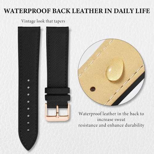 Miniatura 47 de Ritche Correa de reloj de cuero de liberación rápida para hombres y mujeres, correa de reloj de 0.79 pulgadas, 0.78 pulgadas, 0.86 pulgadas