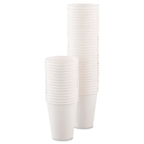 Miniatura 3 de Vasos SOLO Cup Company 378W2050 de papel poliéster en una sola cara, 8 oz, color blanco, 50 por bolsa (estuche de 20 bolsas)