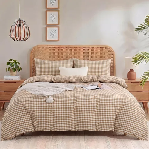 Miniatura 16 de NEXHOME PRO Funda de edredón Twin XL 100% algodón lavado, transpirable, duradera, texturizada, similar al lino, juego de ropa de cama para el hogar