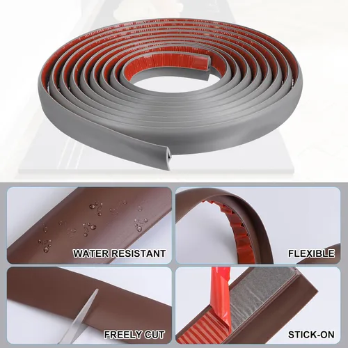 Miniatura 3 de uxcell Tira de borde de suelo para despegar y pegar, tira de transición de alfombra de PVC de 2.75 pulgadas de ancho para puerta laminada de altura