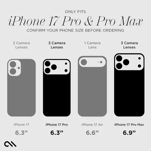 Miniatura 2 de Case-Mate Protector de lente de cámara con anillos negros de aluminio para iPhone 17 Pro Max/iPhone 17 Pro, doble vidrio templado, antiarañazos