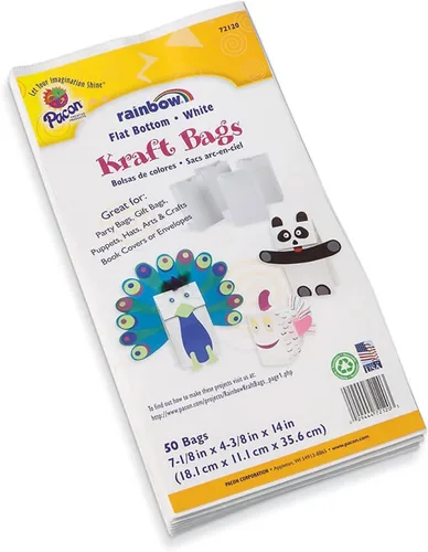 Miniatura 2 de Creativity Street - Bolsas Kraft P0072120, blancas, 7-1/8" x 4-3/8" x 14", 50 bolsas