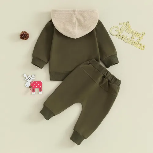Miniatura 6 de Hoanselay Conjunto de sudadera de manga larga con capucha y pantalones de otoño e invierno para bebé niño