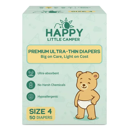 Miniatura 21 de Happy Little Camper Pañales desechables naturales para bebés, ultraabsorbentes, talla 1 - hipoalergénicos, sin perfume y sin cloro (200 unidades)