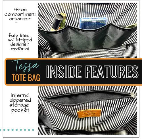 Miniatura 7 de Brooke & Jess Designs Bolso de mano para la abuela – Bolso de lona resistente con cremallera y bolsillo interior para la abuela para uso diario