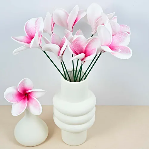 Miniatura 16 de Regalos de Cumpleaños para Mujeres 8pcs Flores Rosa Claro PU Tacto Real Flores Regalos para Mujeres para Navidad Flores Artificiales para Bricolaje