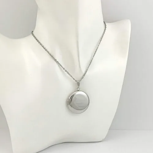 Miniatura 7 de Collar redondo con medallón que sostiene imágenes de forma de corazón medallones en forma de círculo regalo para joyas de niña Esmalte