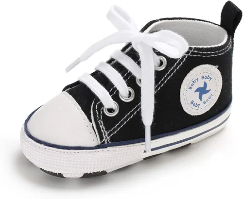 Zapatos unisex para bebés y niñas con suela suave para recién nacidos y recién nacidos con parte superior alta antideslizante