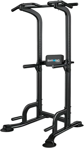 BARWING Estación de barra para dominadas, torre de potencia, estación de fondos con respaldo 3D, soporte rack de entrenamiento de fuerza