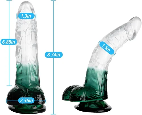 Miniatura 3 de FST Consolador realista de eje curvado, estimulación del punto G, pene con fuertes testículos de succión y diseño de venas para estimulación sexual