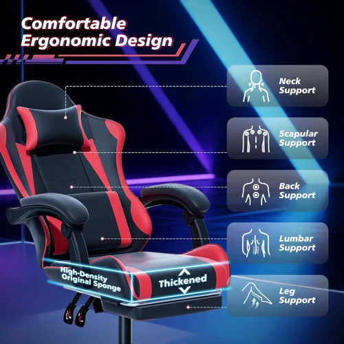 Miniatura 4 de Magshion Silla de juegos para adultos, silla ergonómica de computadora con reposabrazos de acoplamiento, silla de jugador de altura ajustable