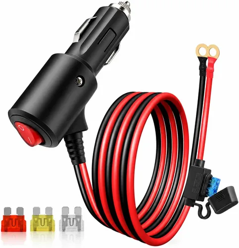 Miniatura 8 de Adaptador de encendedor de cigarrillos macho a terminal de anillo de batería de 2 pies, 12 V/24 V, enchufe de encendedor de cigarrillos resistente