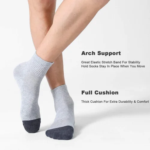 Miniatura 5 de CS CELERSPORT Paquete de 6 calcetines tobilleros para hombre con cojín para correr