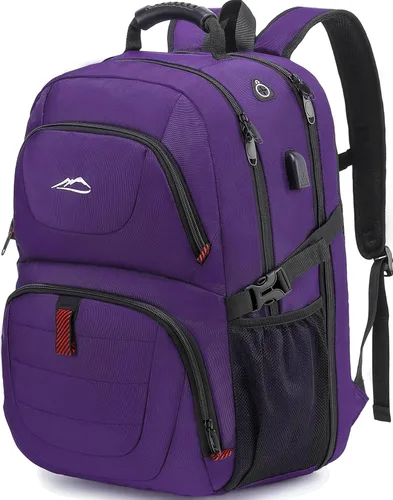 Miniatura 11 de ProEtrade Mochila de viaje extra grande para portátil, antirrobo, para escuela y negocios, con puerto de carga USB, para portátil de 17 pulgadas