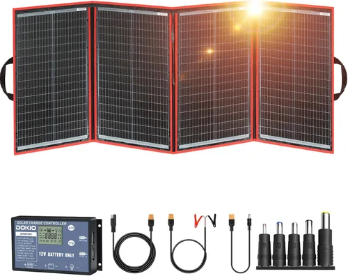 Miniatura 10 de Dokio XX panel solar monocristalino, plegable, de 12 voltios