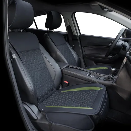 Miniatura 8 de Elantrip - 2 fundas para el asiento delantero del automóvil, protector de cuero para el asiento del automóvil, protector acolchado, antideslizante e