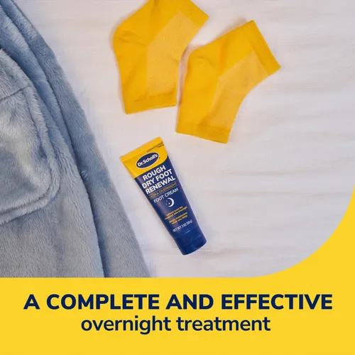 Miniatura 7 de Dr. Scholl's Rough Dry Foot Renewal Ultra Overnight Treatment - Crema para pies durante la noche, 3 onzas con aloe, aceite de coco, calcetines