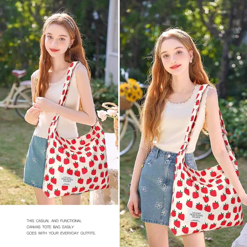 Miniatura 29 de Bolsa de lona con diseño de bolsillo externo, aspecto elegante, correa de hombro ajustable