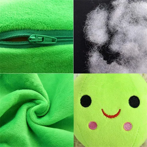 Miniatura 5 de AOQI Peluche de guisantes gigantes en una vaina de guisantes, almohada de guisantes de peluche, juguetes de plantas, varios tamaños
