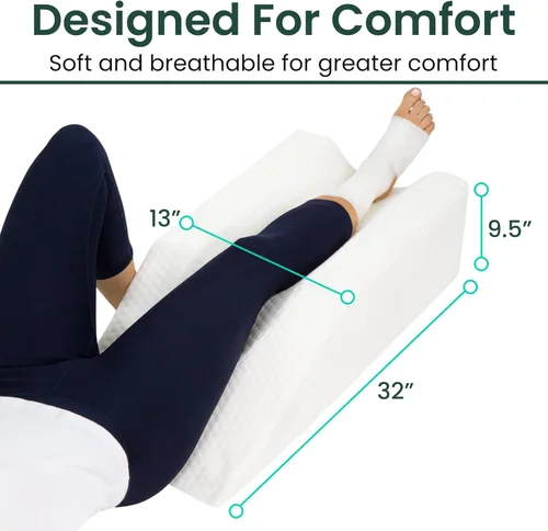 Miniatura 7 de Xtra-Comfort Almohada de elevación de piernas: cuña de pierna para rodilla, hinchazón, elevación, después de la cirugía imprescindible – Post