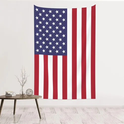 Miniatura 16 de JUHIOPOI Tapiz retro con bandera americana, decoración de pared, tapiz de arte para colgar en la pared, tapiz de pared para dormitorio, sala
