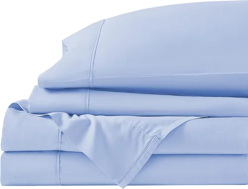 Miniatura 18 de Juego de cama de 5 piezas, 100% algodón egipcio de 600 hilos, fundas de almohada y sábana bajera con bolsillo extra profundo, ropa de cama suave