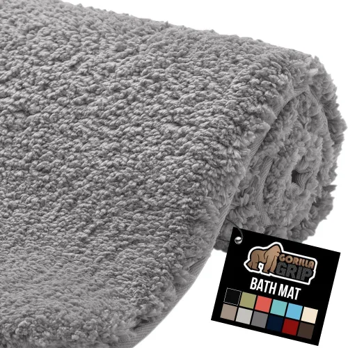 Miniatura 13 de GORILLA GRIP Alfombras de baño, ultra suaves, absorbentes, de felpa gruesa, lavables a máquina, microfibra de secado rápido, tapetes para ducha