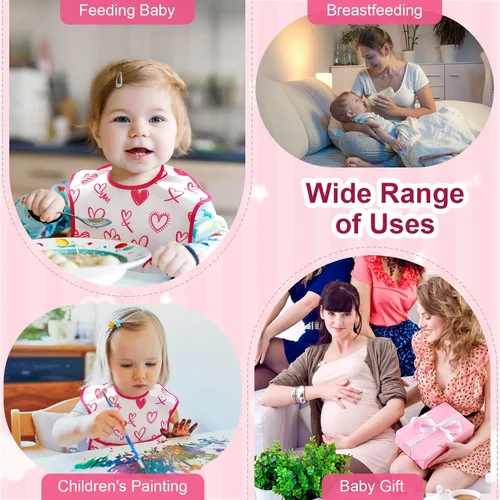 Miniatura 6 de Accmor Baby Bibs for Eating, Waterproof Mess Proof Baby Toddler Bibs, Apron Smock Feeding Bibs for Girls Boys