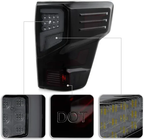 Miniatura 4 de ACANII - Para [modelo incandescente] Nissan Titan 2016-2021 Titan XD negro ahumado LED tubo luces traseras lámparas izquierda y derecha