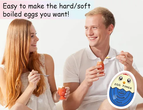 Miniatura 6 de Lasubst Temporizador de huevos que va en agua para hervir huevos, suave y duro, azul +