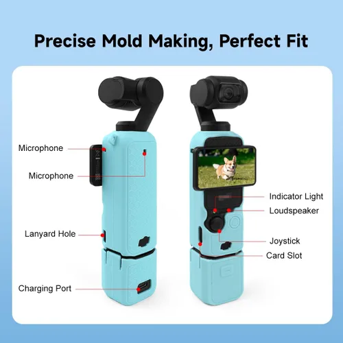 Miniatura 4 de HRH Pocket 3 - Funda de silicona para DJI Osmo Pocket 3, protector de lente, resistente a los arañazos, compatible con DJI OSMO Pocket 3 Creator