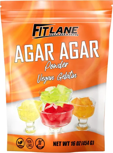Agar Agar en polvo de 16 onzas – Gelatina vegana (vegetariana) – Sin OMG, sin gluten y rica en nutrientes – Sustituto de la mezcla de carne de