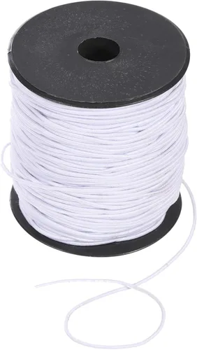 Miniatura 12 de uxcell Cordón elástico de 0.047 pulgadas (0.047 in) con hilo elástico para hacer joyas, collares, pulseras, cuentas, 109 yardas, color marrón
