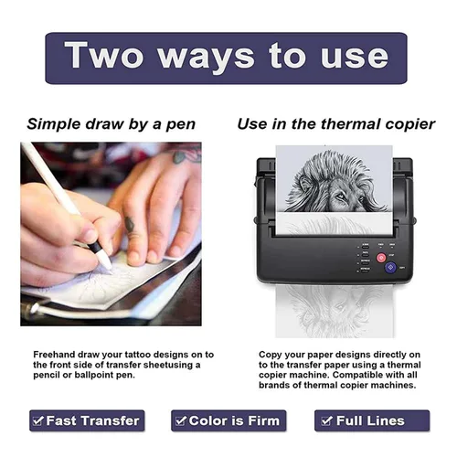 Miniatura 5 de Papel de transferencia con pieles de práctica de tatuajes – 20 piezas de piel falsa y plantilla de papel, incluye 10 piezas de tatuaje en blanco