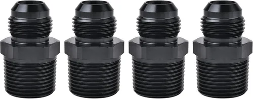 Miniatura 11 de EVIL ENERGY 3AN macho Flare a 1/4 "NPT adaptador de montaje de tubería de aluminio recto negro 4PCS