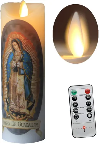 Miniatura 7 de NONNO & ZGF - Vela de oración sin llama de San Judas, cera real, mecha en movimiento, velas de devoción a San Judas operadas por batería con función
