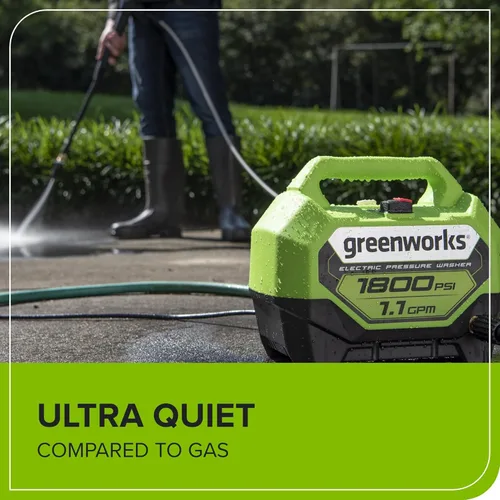 Miniatura 9 de Greenworks Lavadora a presión eléctrica de 1800 PSI (1.1 GPM) con certificación PWMA