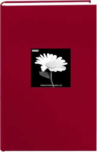 Álbum de fotos con cubierta de marco de tela, 300 bolsillos para fotos de 4 x 6, color rojo manzana