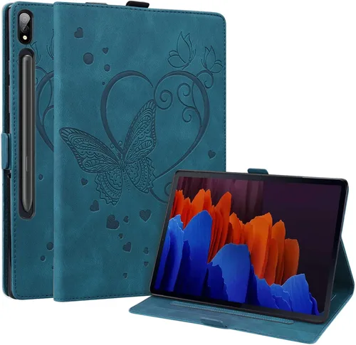 Miniatura 18 de Dteck Funda inteligente de cuero para Samsung Galaxy Tab S8 Ultra de 14.6 pulgadas 2022, azul con bolsillo frontal, soporte de múltiples ángulos