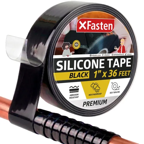 XFasten Cinta autoadhesiva de silicona, para fusión 1 pulgada X 36 pies, negro