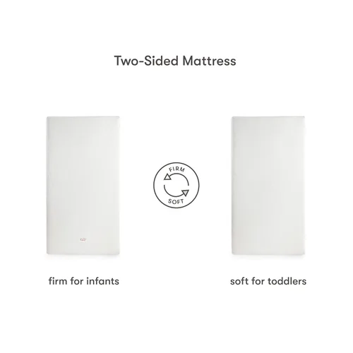 Miniatura 5 de Babyletto Colchón Pure Core para cuna, funda impermeable acolchada híbrida, 2 etapas, certificado Greenguard Gold