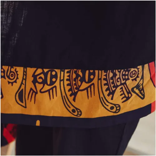 Miniatura 8 de HZCX FASHION Chaqueta tipo kimono larga de lino y algodón para hombre