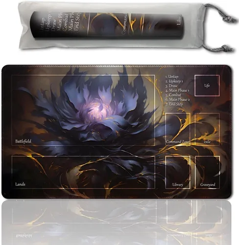 Miniatura 15 de MTG - Tapete de juego de operaciones auxiliares para MTG TCG, tapete de juego de 24 x 14 pulgadas, tapete de juego entintado con bolsa