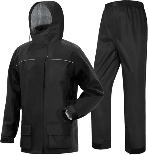 Miniatura 8 de iCreek Traje de lluvia para motocicleta para hombres y mujeres impermeable anti-tormenta impermeable equipo de lluvia de alta visibilidad