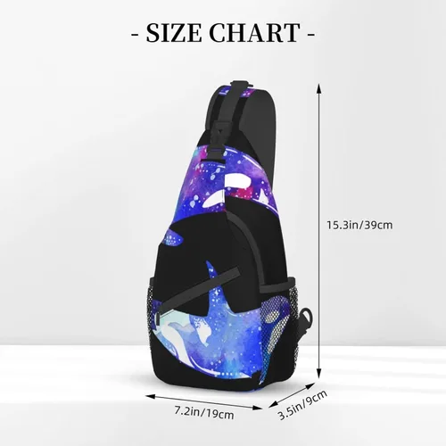 Miniatura 3 de LYNSAY Orca Killer Whale - Bolso cruzado en el pecho, bolso casual con correa, mochila de viaje ligera para hombres y mujeres para adultos